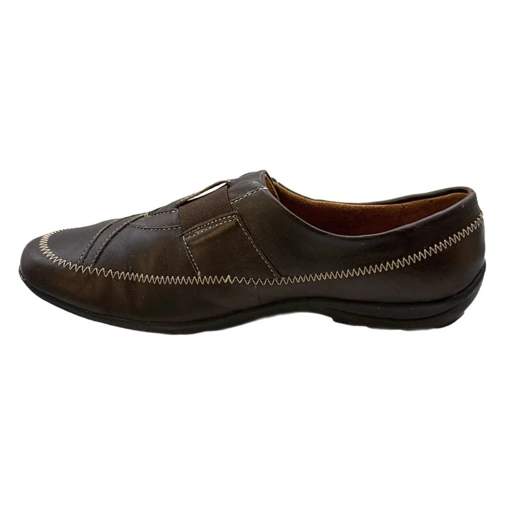 Natural Soul by Naturalizer Brown Leather Comfort Slip On Loafer 9.5M